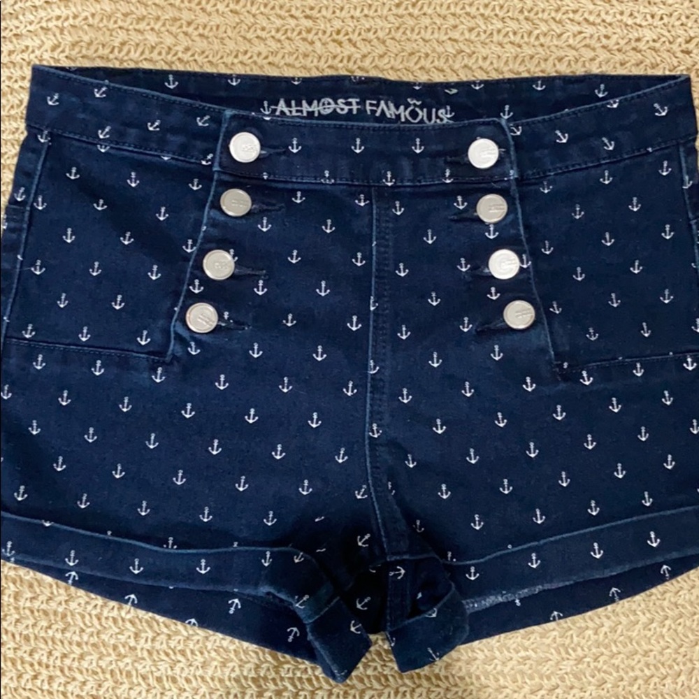 Ahoy Ladies ⚓️ Navy Denim Low Rise Anchor Shorts